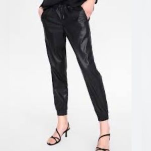 NWT Zara Black Size Small Faux Leather Jogger